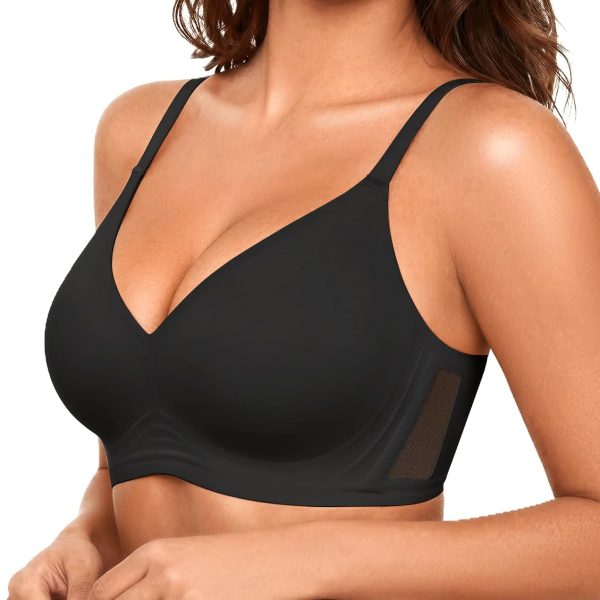 Wireless Jelly Bras for Women - Full Coverage Supportive Seamless No Underwire Bra Comfy Tshirt Bra Anti Sagging Breast Bras