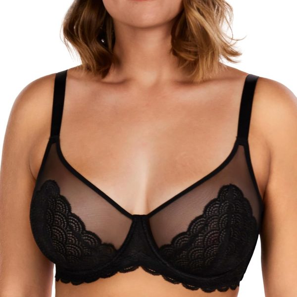 Minimizer Bras for Women Large Bust Full Coverage Lace Plus Size Bra - Mermaid Scales
