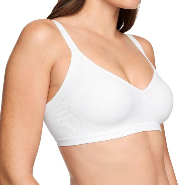 Womens Blissful Benefits Women's Underarm-Smoothing with Seamless Stretch Wireless Lightly Lined Comfort Bra